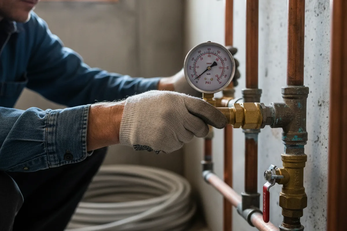 Pressure testing a repaired line during Water Line Repair in Fountain Hills